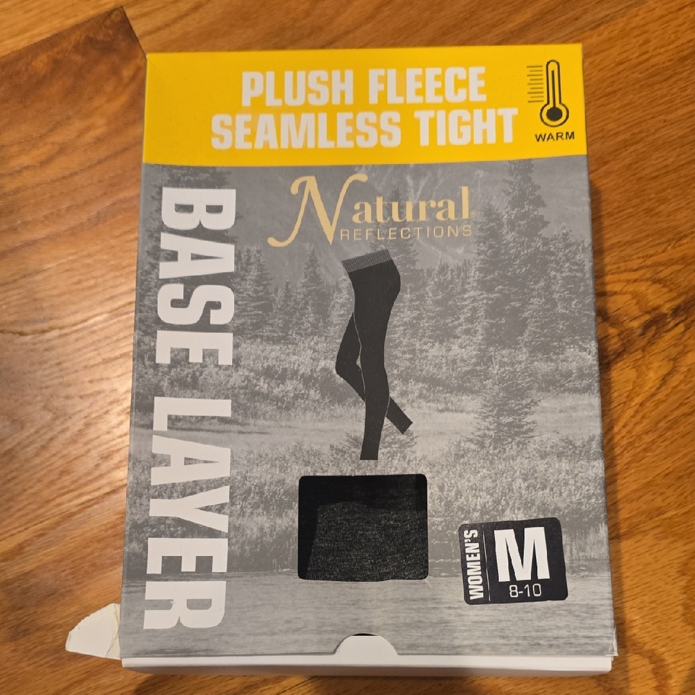 Natural Reflections Black Seamless Fleece Tights